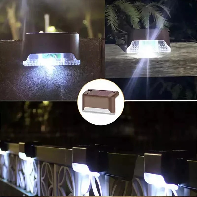 Solar Deck Lights Waterproof LED Step Fence Pathway Lighting Set 5