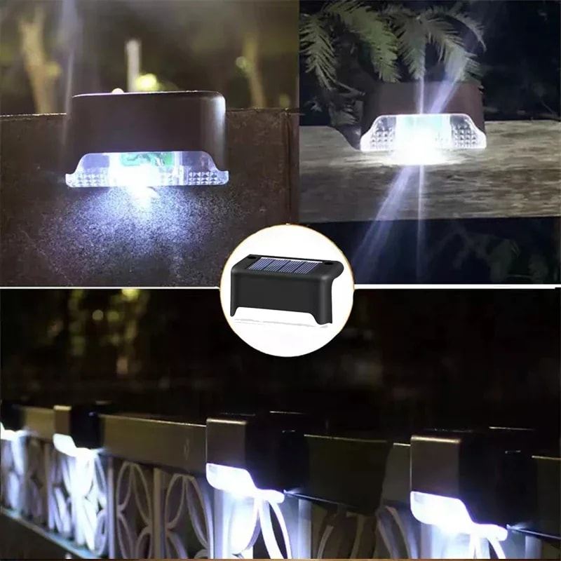 Solar Deck Lights Waterproof LED Step Fence Pathway Lighting Set 8