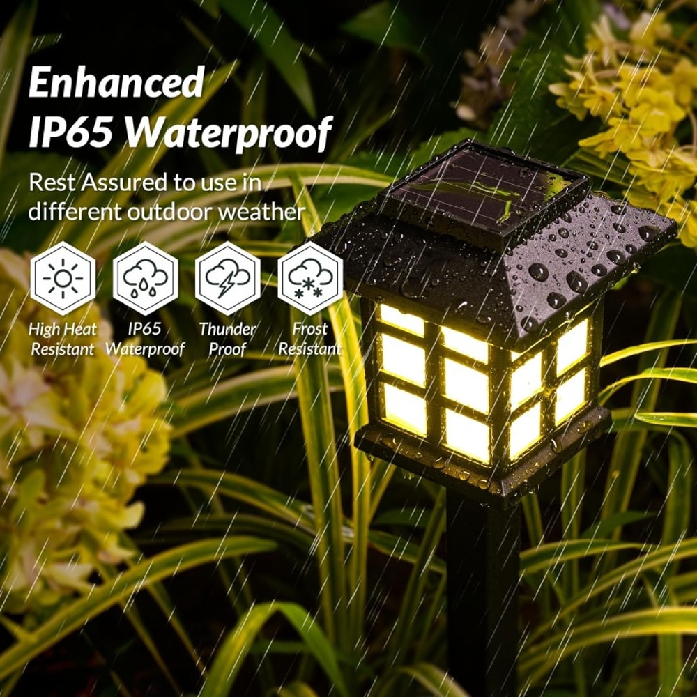 Solar Pathway Lights Pack Waterproof Outdoor Garden Lights for Yard Walkway Decor