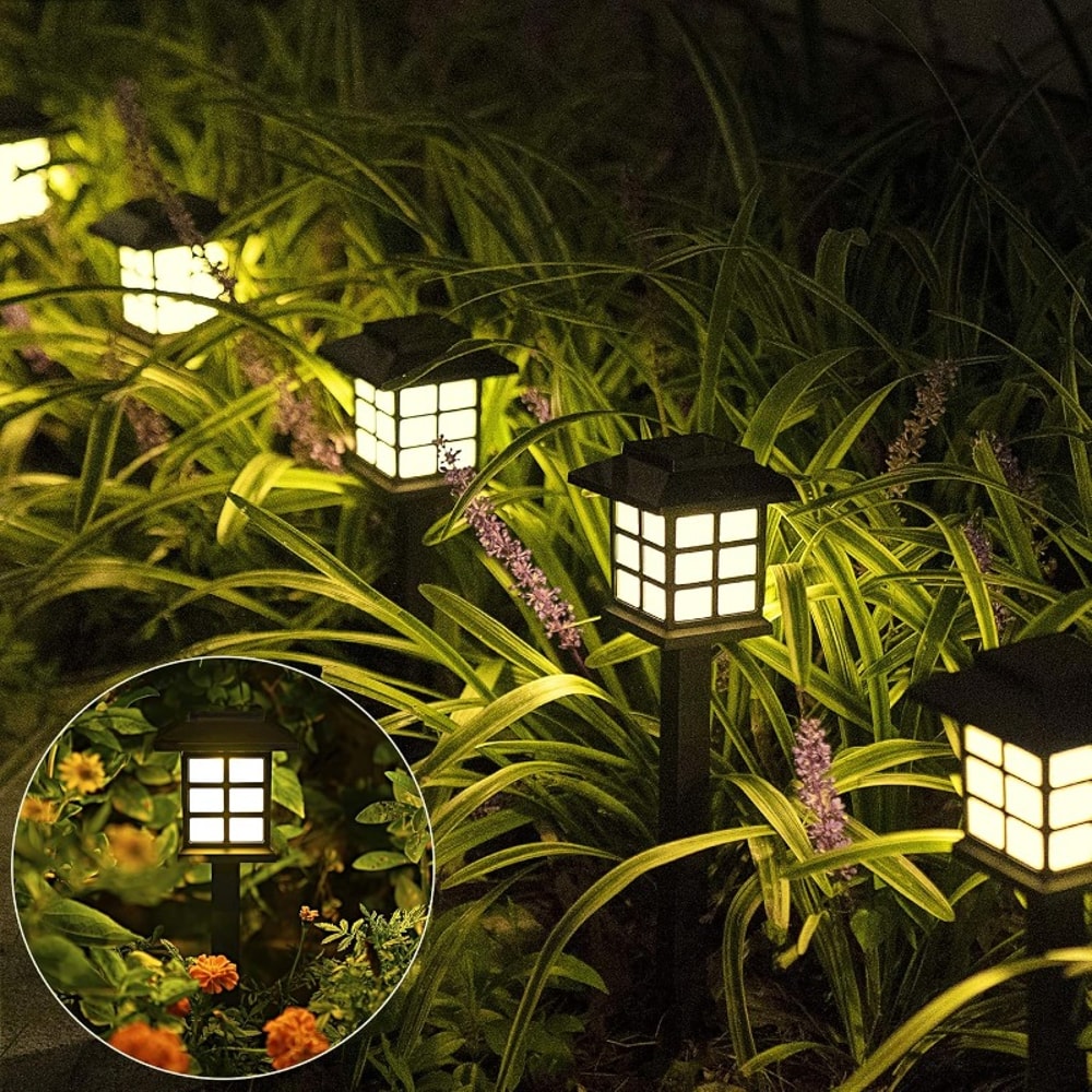 Solar Pathway Lights Pack Waterproof Outdoor Garden Lights for Yard Walkway Decor