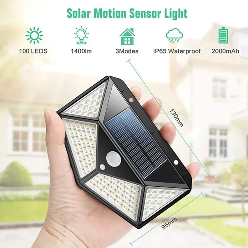 Solar Motion Sensor Light Outdoor Wall Lamp Waterproof Security Lights For Garden And Yard 1