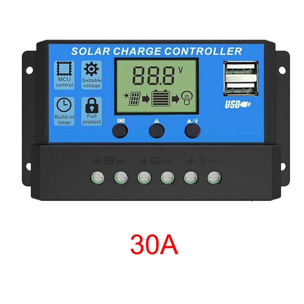 Smart Solar Charge Controller With LCD Display Dual USB Regulator 7