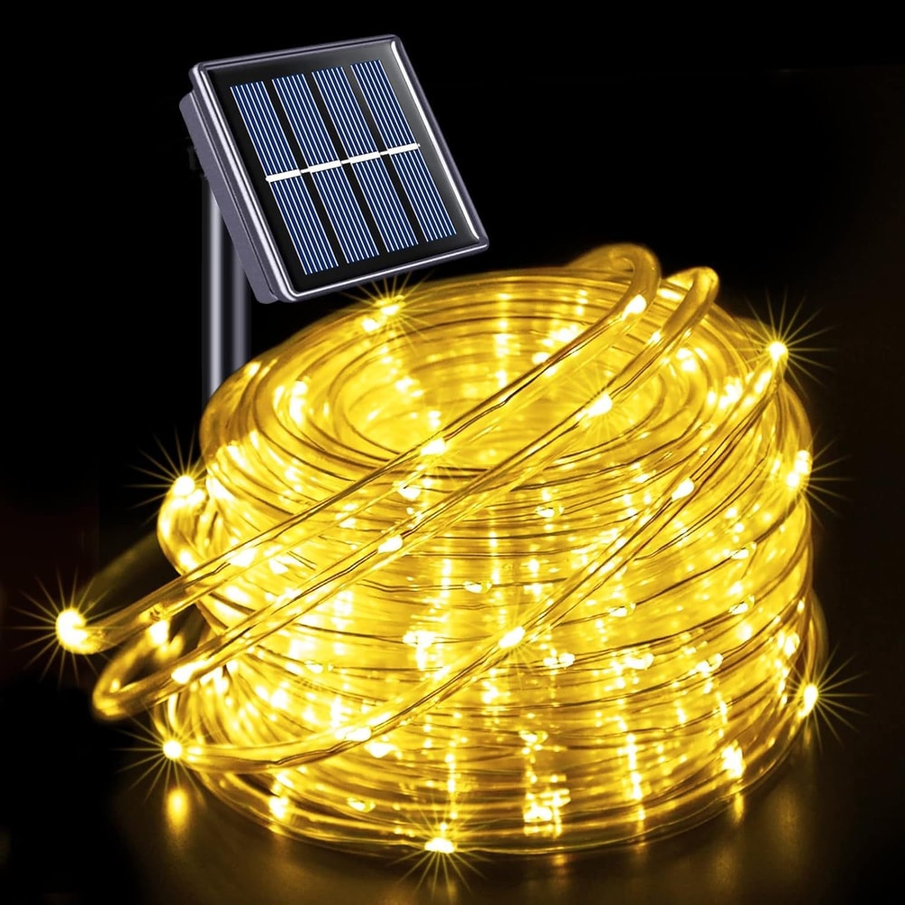 Solar LED Rope Fairy Lights Outdoor Waterproof Garden String Lights