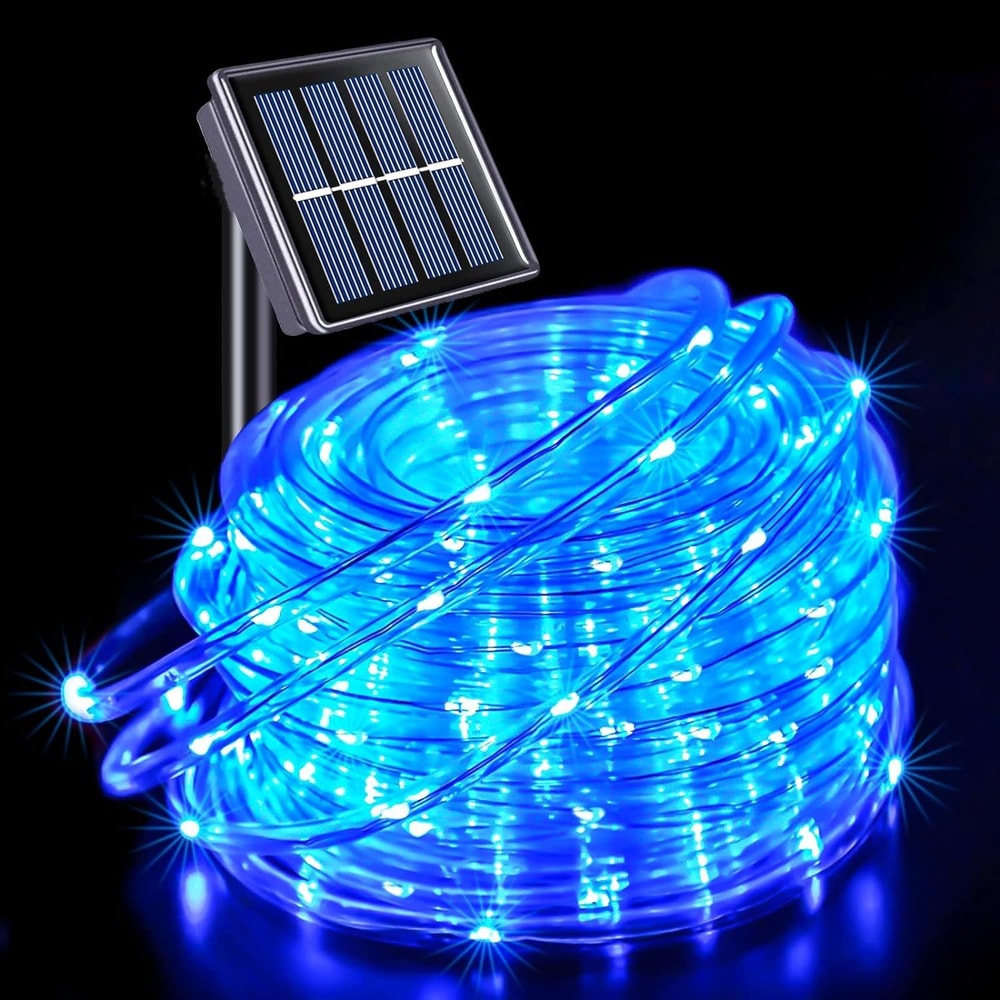Solar LED Rope Fairy Lights Outdoor Waterproof Garden String Lights