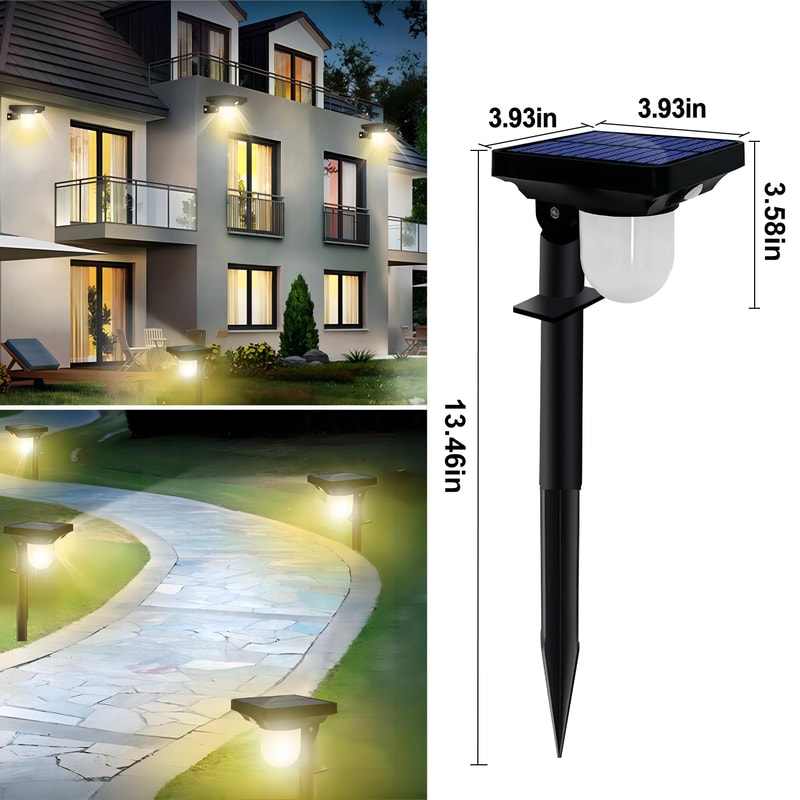 Solar Motion Sensor Wall Light Waterproof Outdoor Garden Lamp for Pathway Yard Security