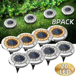 solar garden disk lights waterproof in-ground led pathway lighting