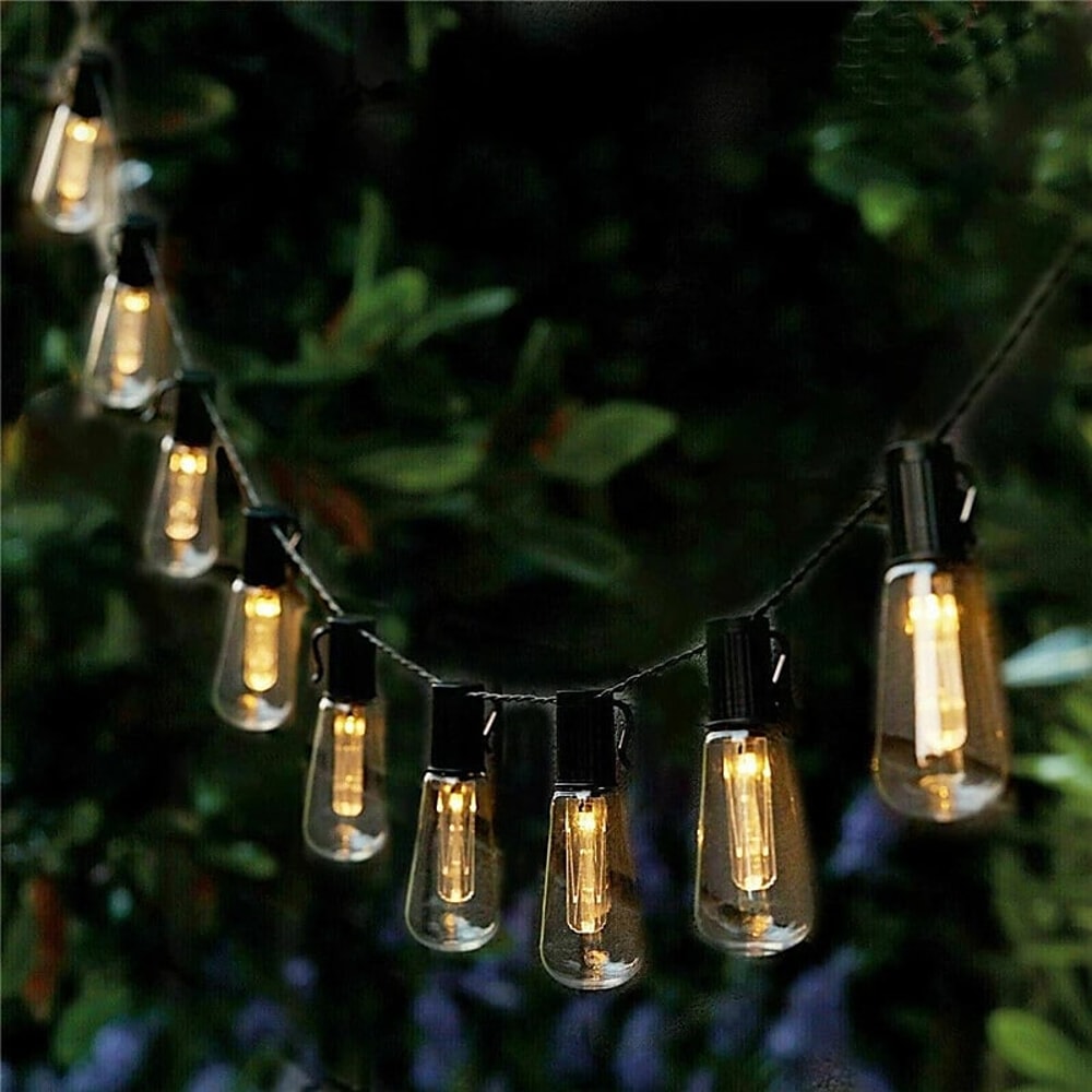 Solar String Lights Outdoor Waterproof Vintage Edison Bulbs For Garden Patio Decor 4