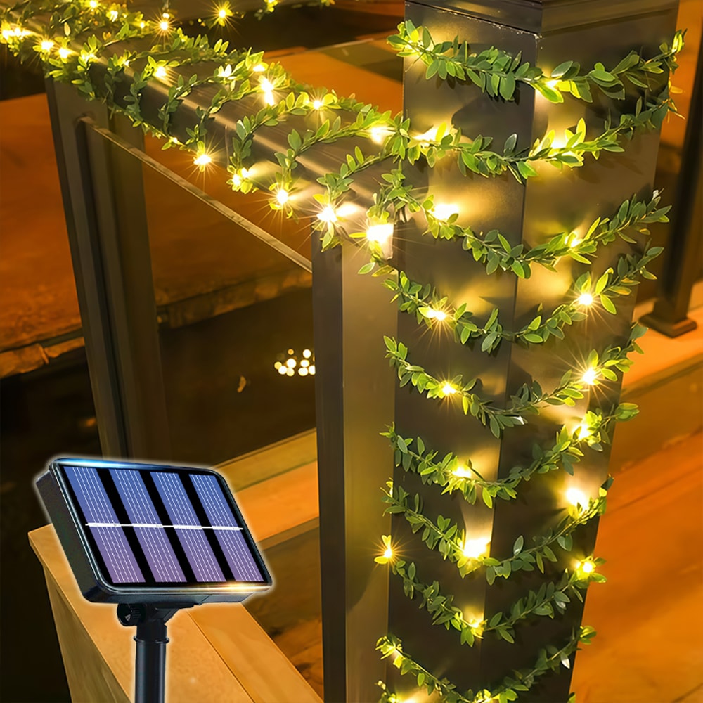 Solar Ivy Fairy Lights LED Outdoor Garden String Lights with Modes