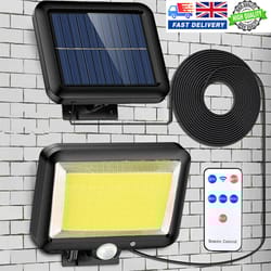solar motion sensor wall light with remote led waterproof outdoor security lamp