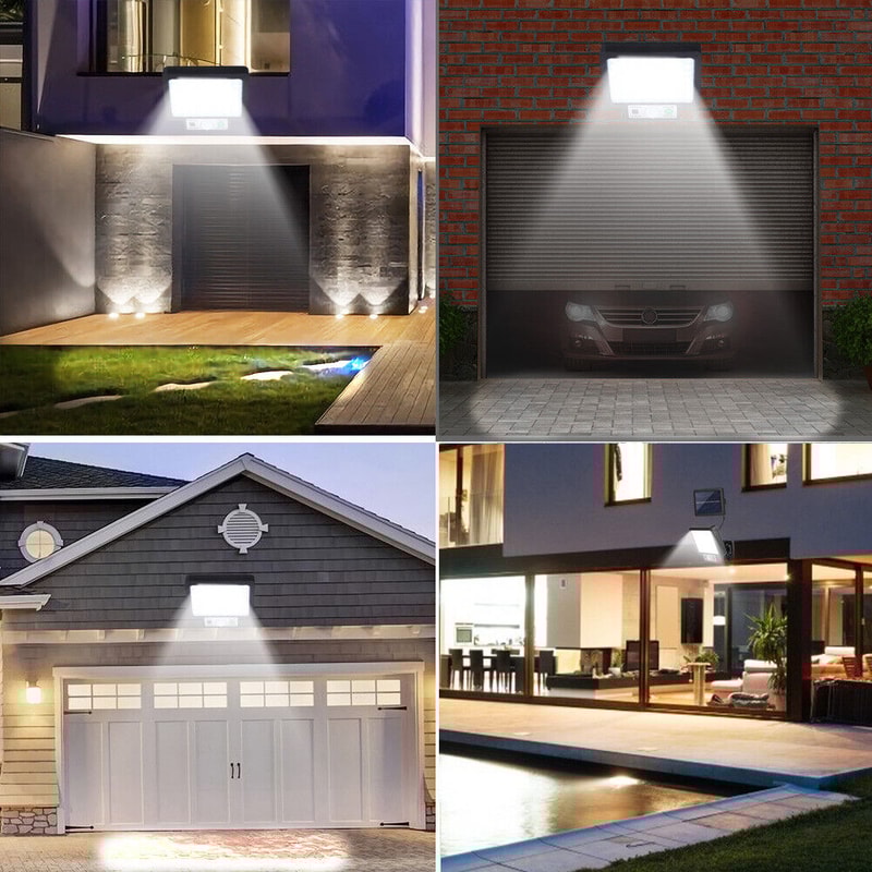 Solar Motion Sensor Wall Light with Remote LED Waterproof Outdoor Security Lamp