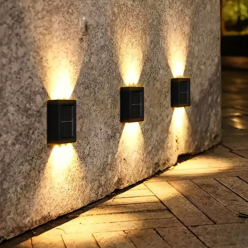 Solar Up Down Wall Light Waterproof Outdoor Garden Lamp 0