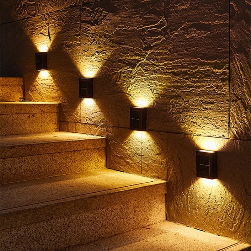 Solar Up Down Wall Light Waterproof Outdoor Garden Lamp 2