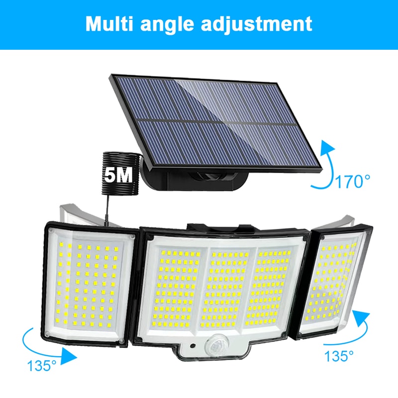 Solar Motion Sensor LED Wall Light Outdoor Waterproof Security Lamp 3