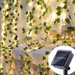 solar ivy fairy lights outdoor waterproof led garland for garden decor