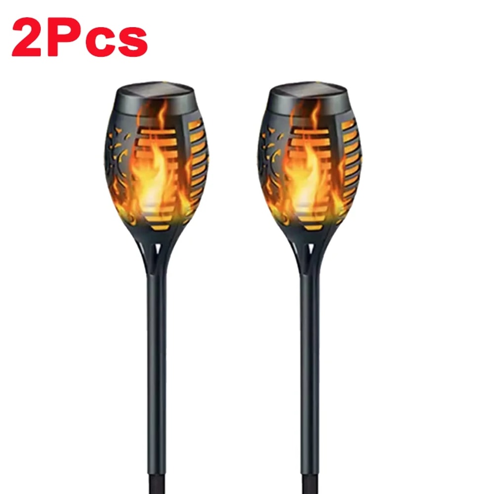 Solar Flame Torch Lights Waterproof Outdoor Garden Pathway Decor 7