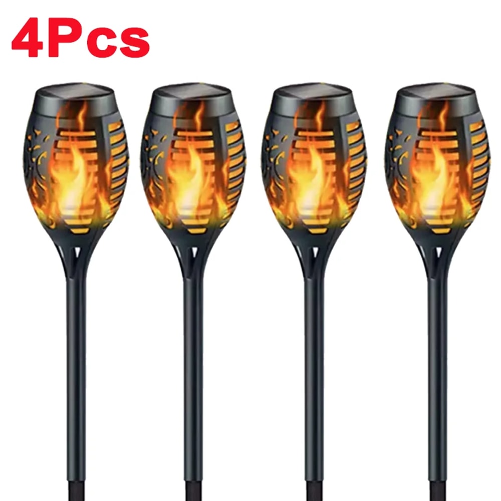 Solar Flame Torch Lights Waterproof Outdoor Garden Pathway Decor 8