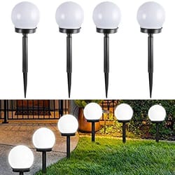 solar led garden globe lights waterproof outdoor pathway & yard lighting set