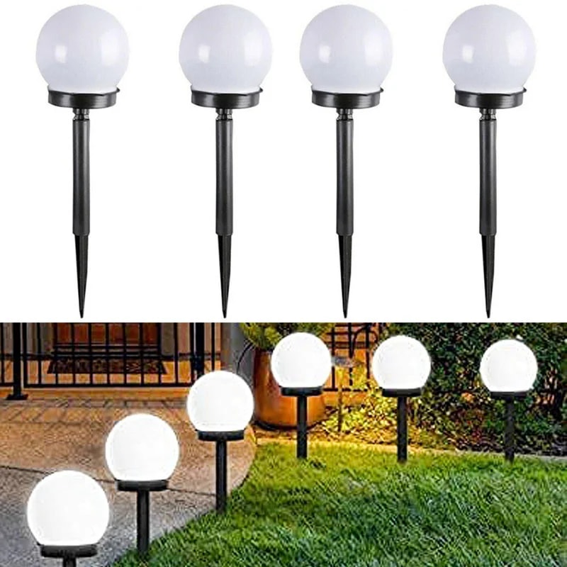 Solar LED Garden Globe Lights Waterproof Outdoor Pathway Yard Lighting Set 0