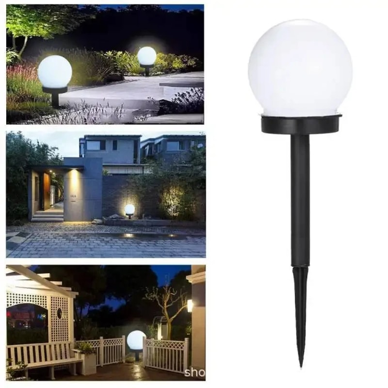 Solar LED Garden Globe Lights Waterproof Outdoor Pathway Yard Lighting Set 6