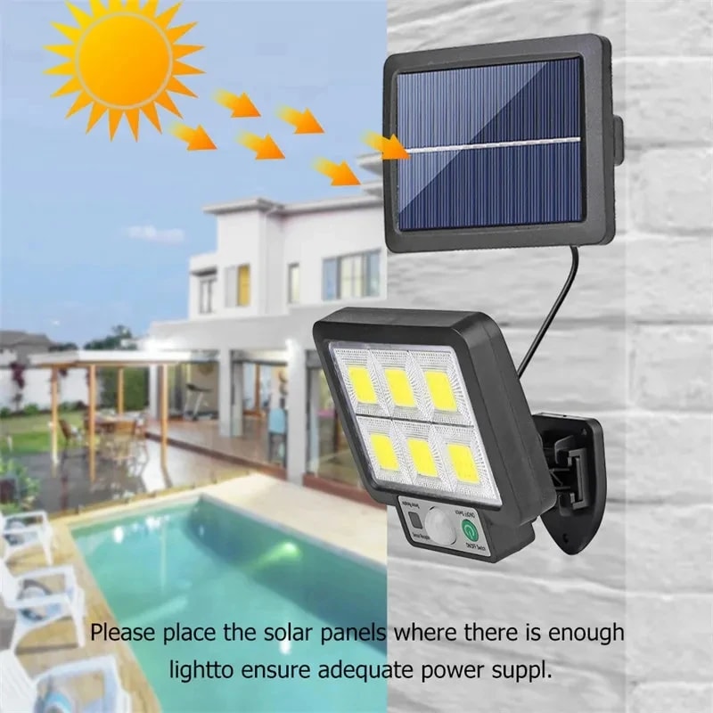 Solar Motion Sensor Wall Light Outdoor Waterproof Split Security Lamp 1