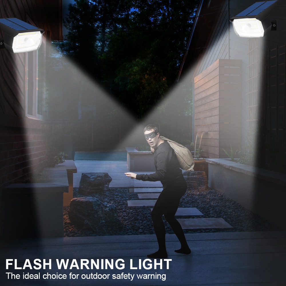 LED Solar Motion Sensor Outdoor Spotlights Waterproof Garden Security Lights