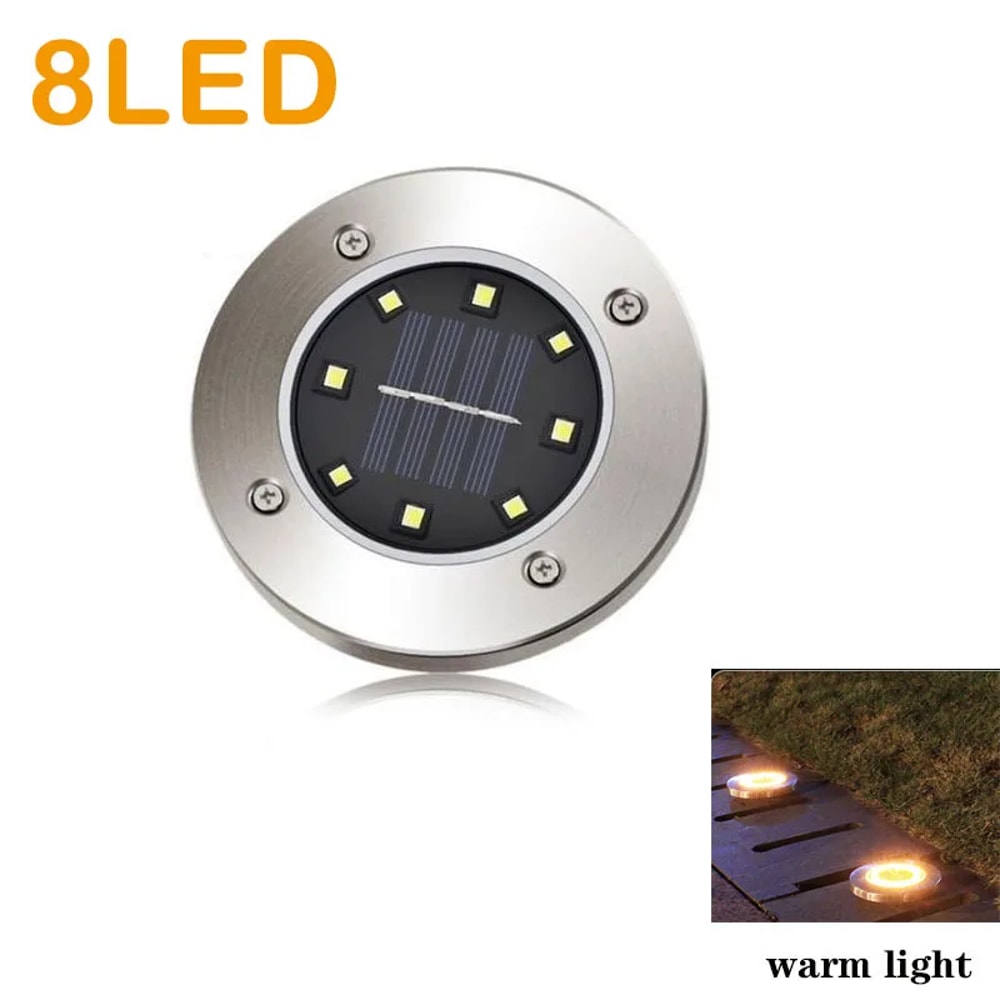 Solar Garden Lights Outdoor Waterproof Ground Disk Lights For Pathway Deck Yard 5