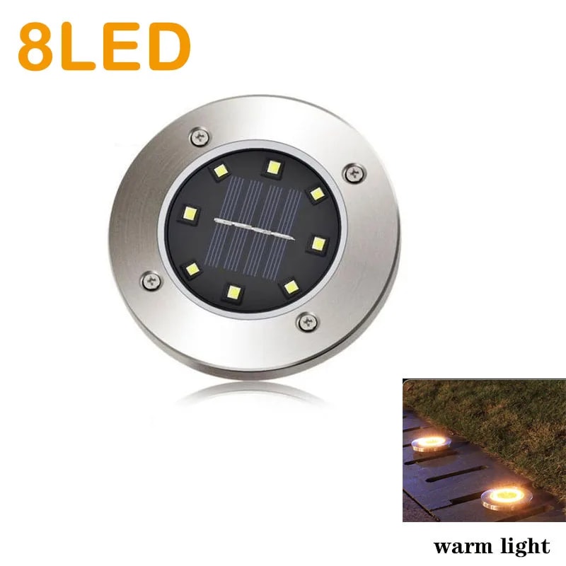 Solar Garden Lights Outdoor Waterproof Ground Disk Lights For Pathway Deck Yard 5