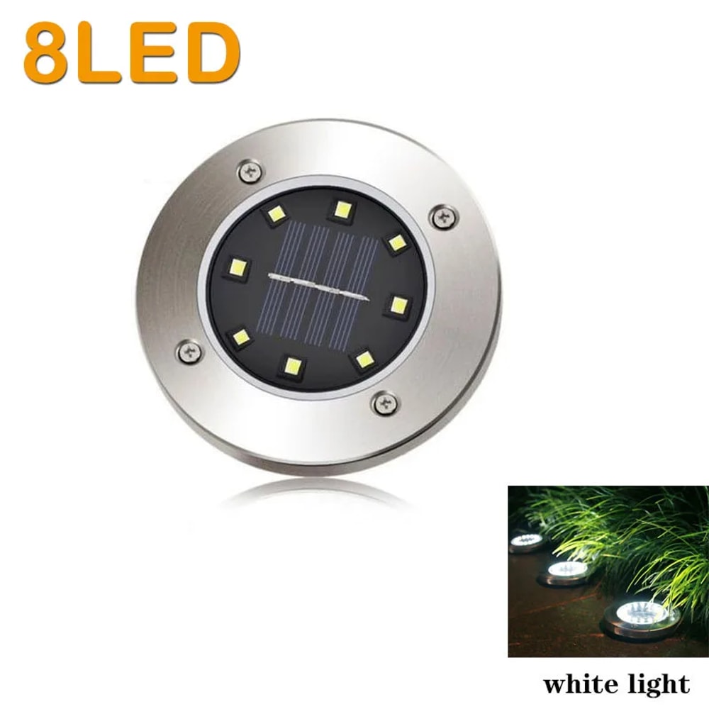 Solar Garden Lights Outdoor Waterproof Ground Disk Lights For Pathway Deck Yard 6