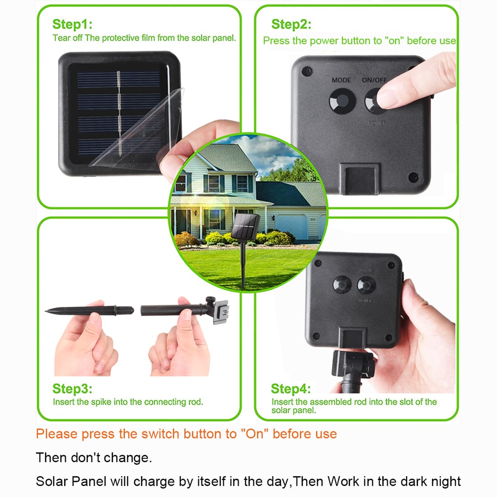 Solar LED Globe String Lights Outdoor Waterproof Garden Fairy Lights For Patio Party Decor 4