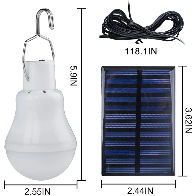 Solar LED Emergency Light Bulb Waterproof Portable Outdoor USB Rechargeable