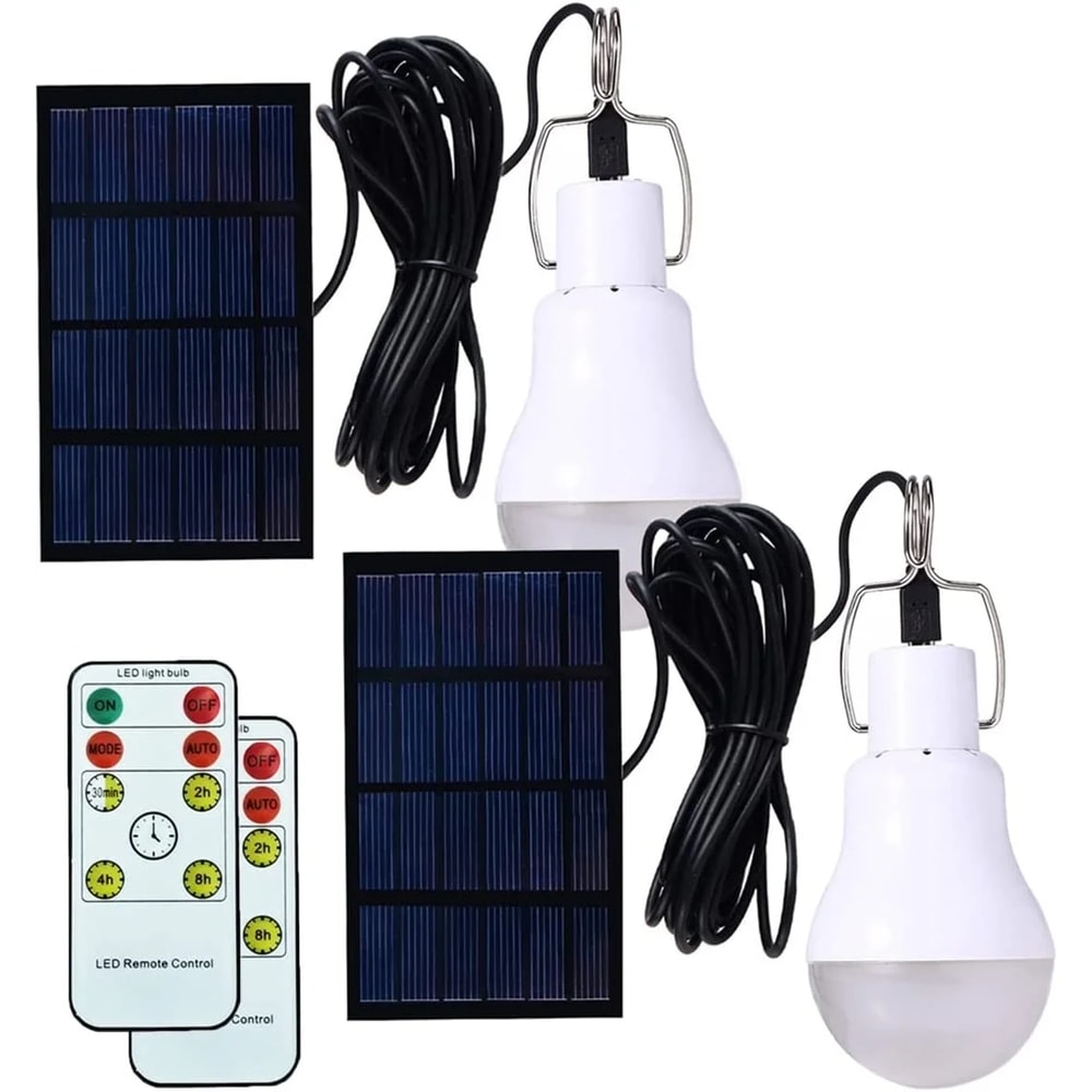Solar LED Emergency Light Bulb Waterproof Portable Outdoor USB Rechargeable