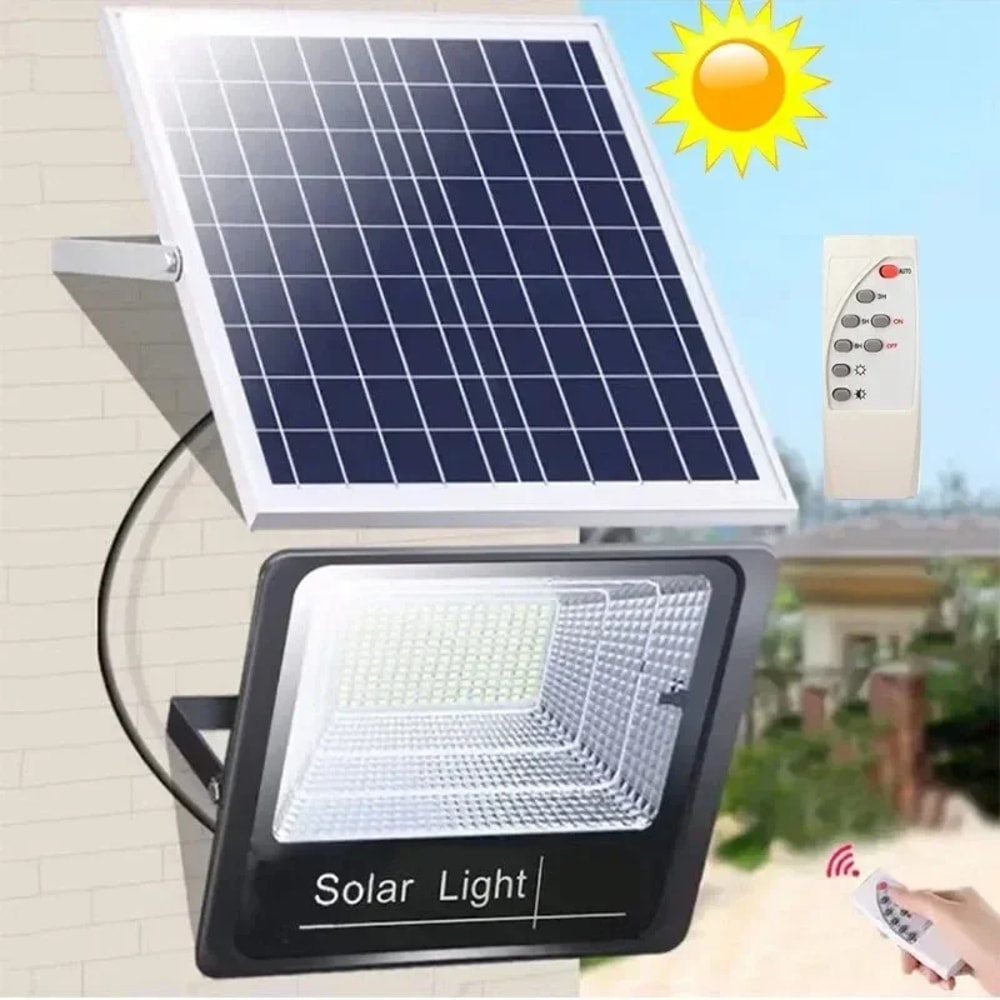 Solar Flood Light with Remote Control Outdoor Waterproof Spotlight