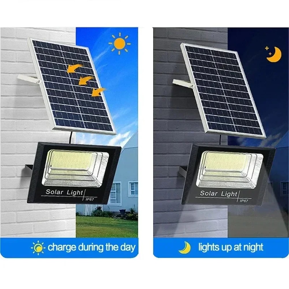 Solar Flood Light with Remote Control Outdoor Waterproof Spotlight