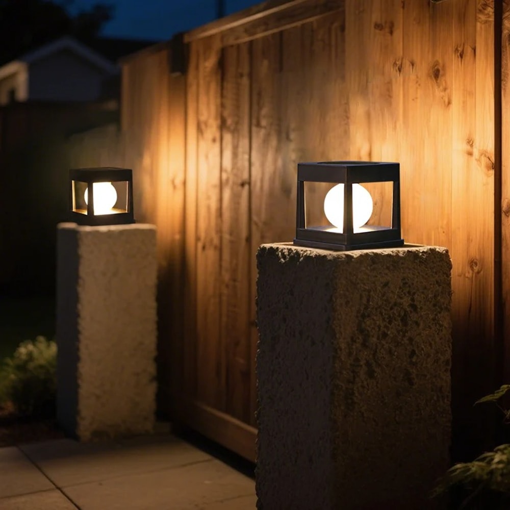 Solar Post Cap Lights Outdoor Waterproof Solar Powered Fence & Deck Lighting