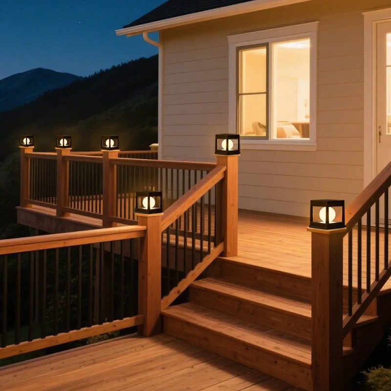 Solar Post Cap Lights Outdoor Waterproof Solar Powered Fence & Deck Lighting
