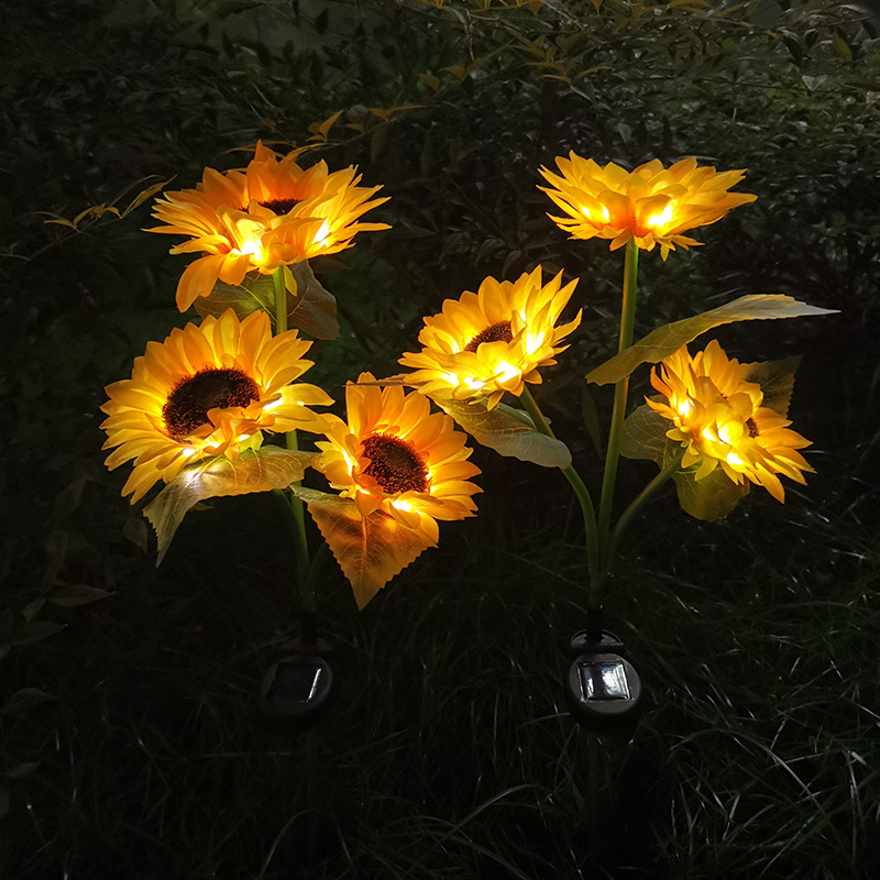 Solar Garden Flower Lights LED Solar Flower Lights Outdoor Decorative Waterproof Garden Lighting