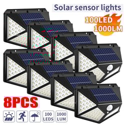 solar motion sensor led wall light waterproof outdoor garden security lamp