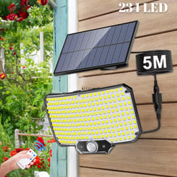 solar motion sensor security lights waterproof outdoor floodlight with remote
