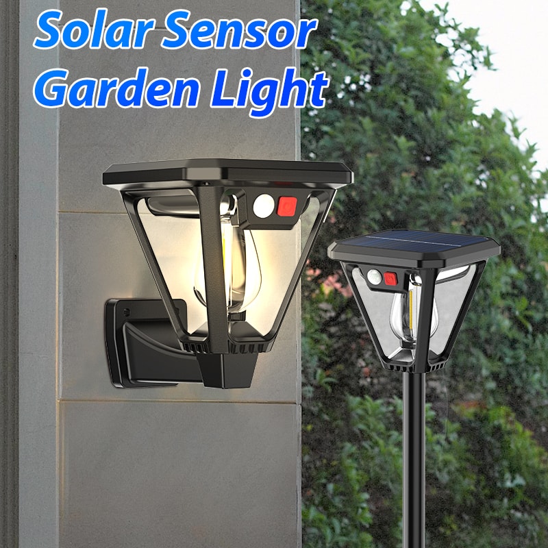 Solar LED Outdoor Wall Floor Lamp Waterproof Garden Light 1