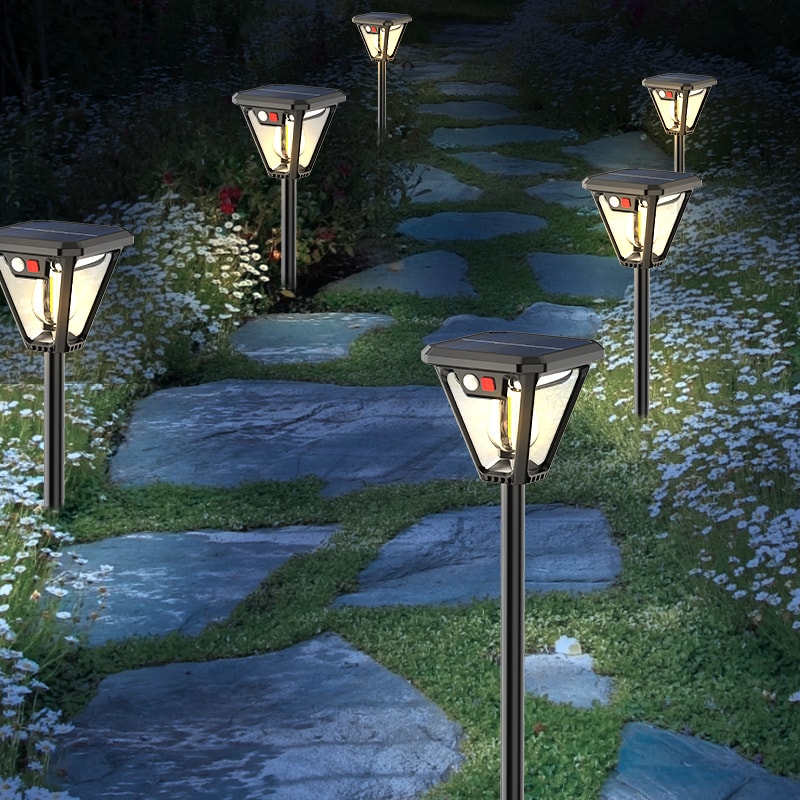 Solar LED Outdoor Wall Floor Lamp Waterproof Garden Light 3