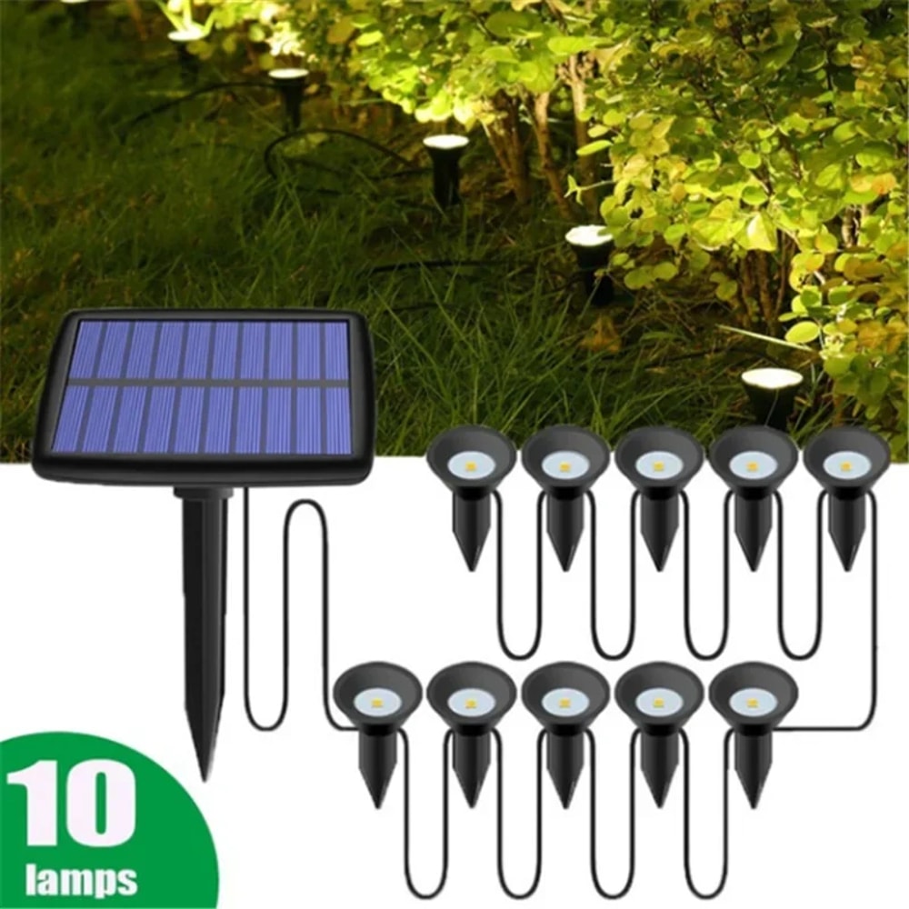 Solar RGB Garden Spotlights Pack Waterproof Landscape Lights