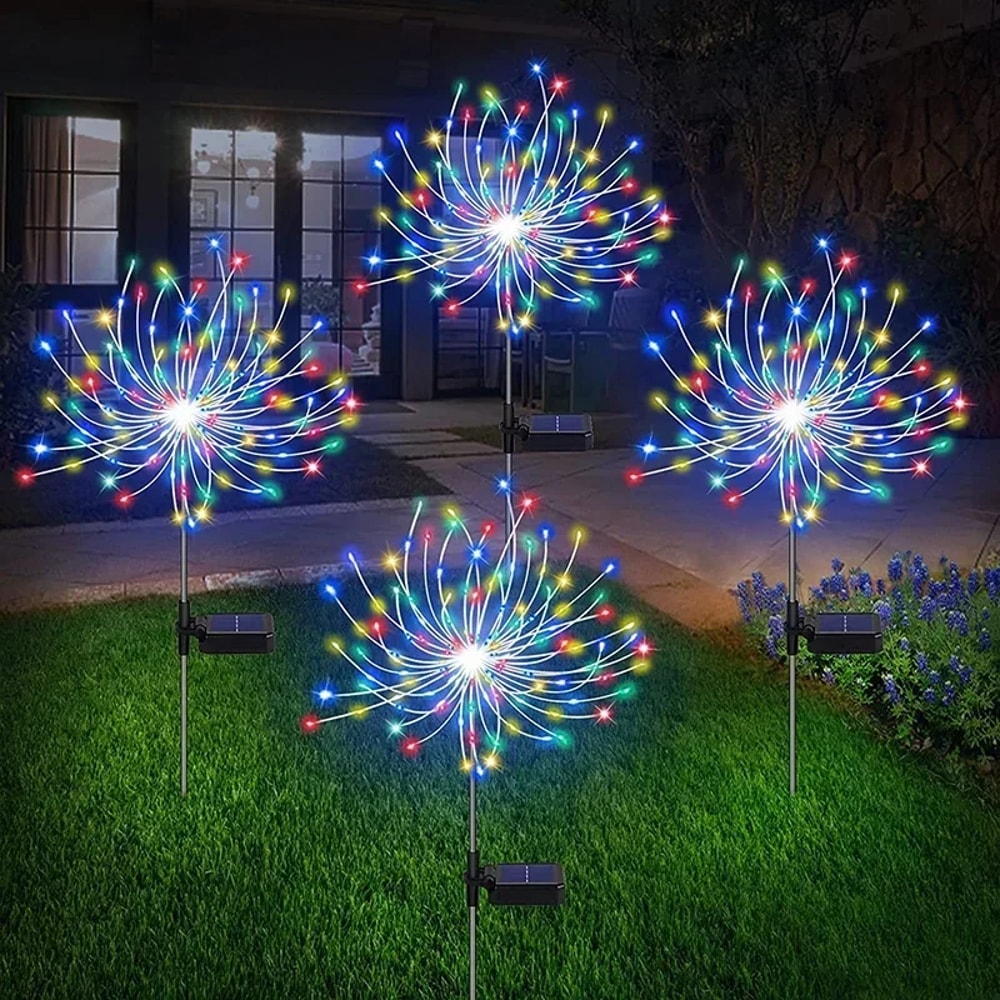 Solar Firework Fairy Lights Outdoor Garden Pathway LED Decor
