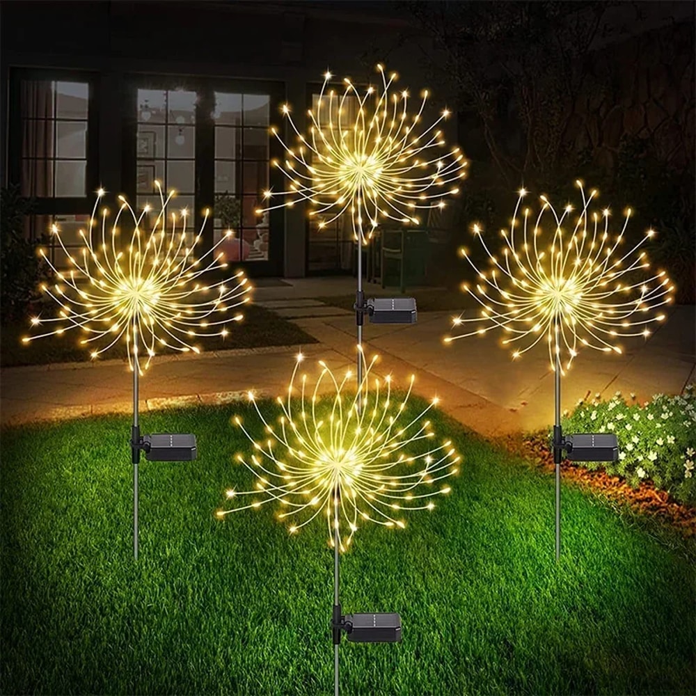 Solar Firework Fairy Lights Outdoor Garden Pathway LED Decor