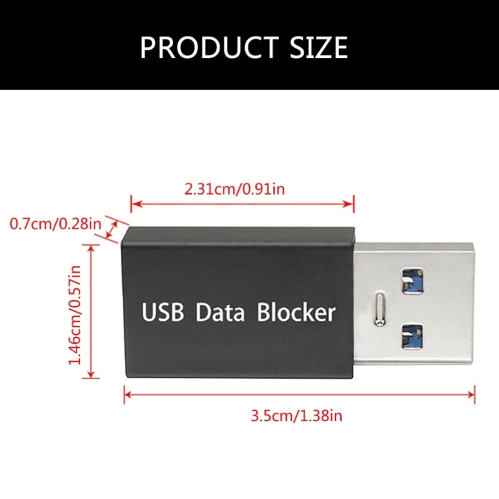 Secure USB Data Blocker Charging Adapter Fast Power Protector 2