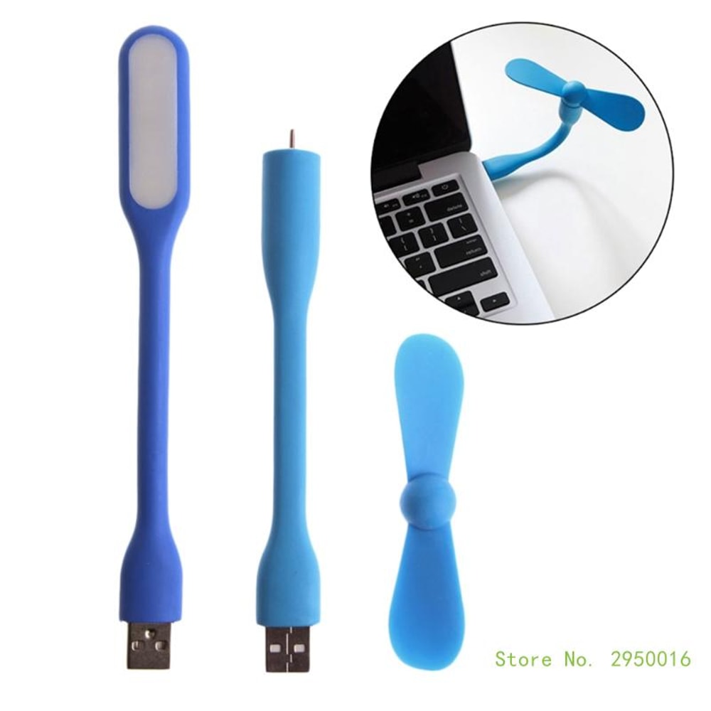 Portable USB Fan With LED Light Flexible Mini Cooling Gadget For Laptop And Power Bank 2