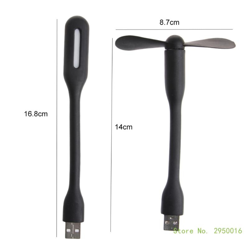 Portable USB Fan With LED Light Flexible Mini Cooling Gadget For Laptop And Power Bank 5