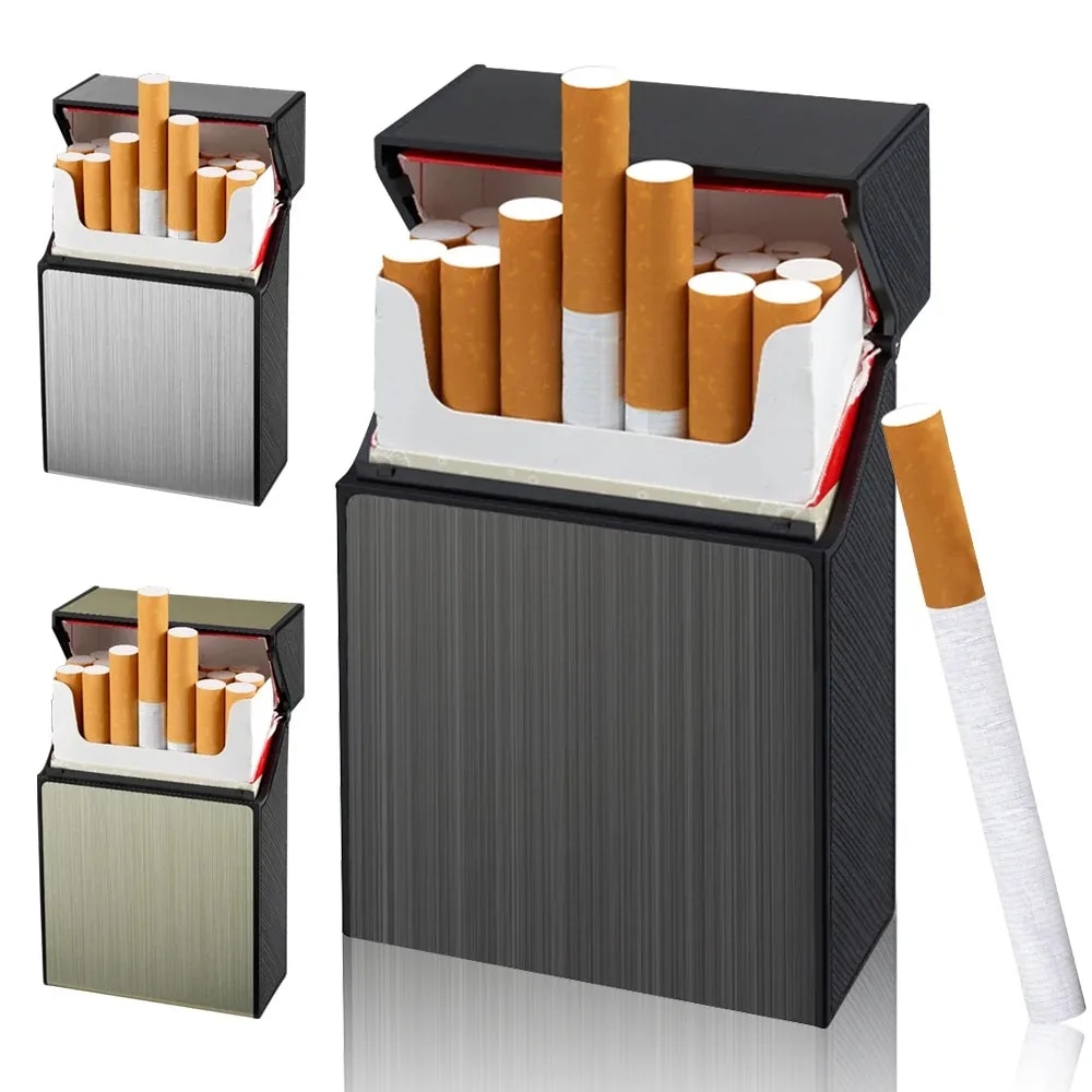 Slim Metal Cigarette Case Capacity Durable Pocket Tobacco Holder