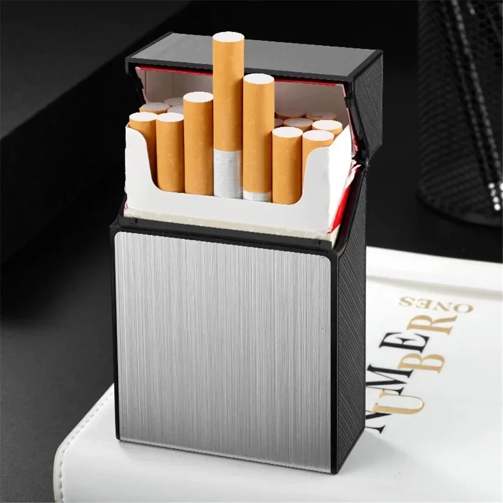 Slim Metal Cigarette Case Capacity Durable Pocket Tobacco Holder