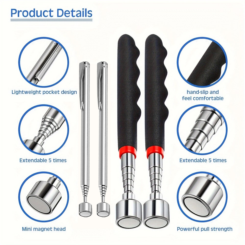 Telescopic Magnetic Pickup Tool For Hard To Reach Areas And Quick Metal Retrieval 2