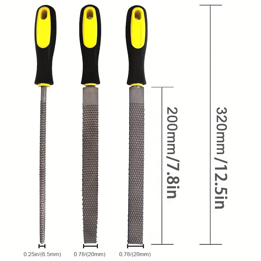 High Precision Woodworking Rasp File Set Carbon Steel Flat Round Half Round Files